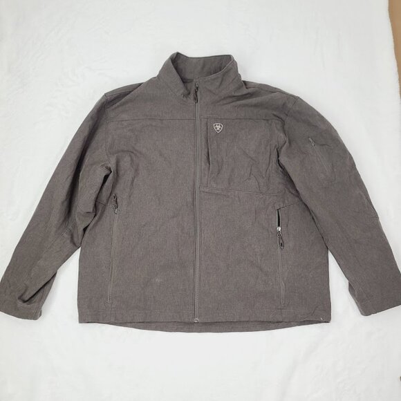 Ariat Men's Brown Vernon 2 Heather Mock Neck Classic Basic Jacket Size XXL - Picture 2 of 16